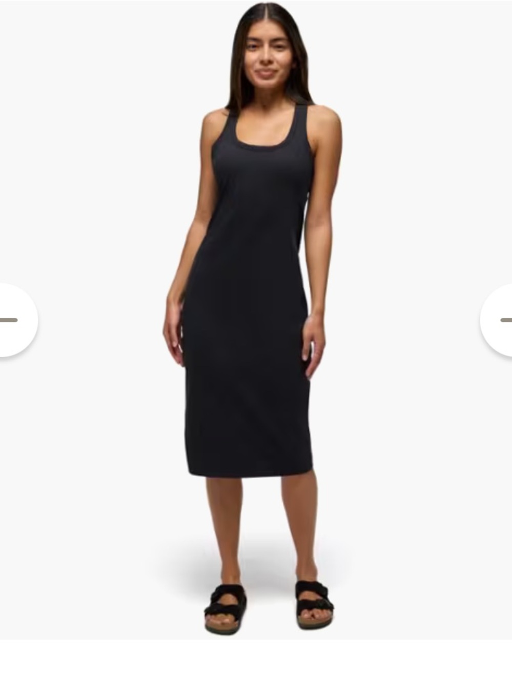 Prana Heavana Racerback Midi Dress Dark Grey Small NWT